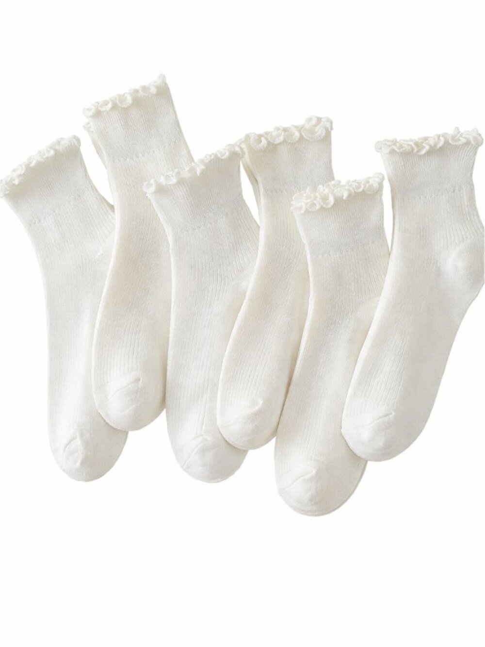 6 Pairs of Ruffle Socks Women, Cute Ruffle Ankle Socks